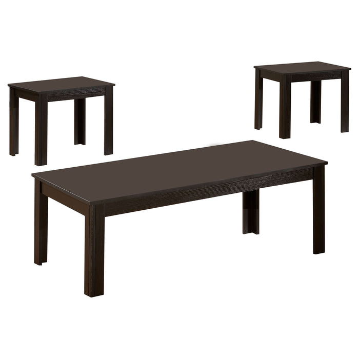 Elias 3-piece Engineered Wood Coffee Table Set Black - Walo Furniture 