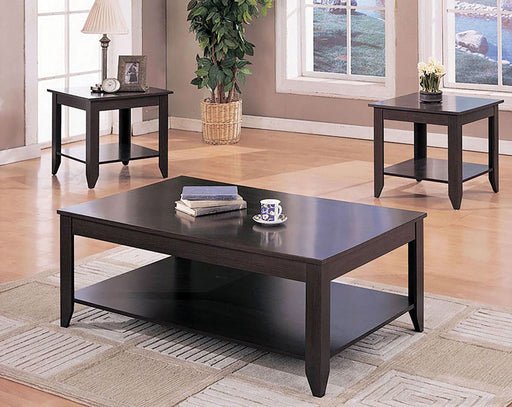 Brooks 3-piece Rectangular Coffee Table Set Cappuccino - Walo Furniture 