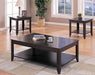 Brooks 3-piece Rectangular Coffee Table Set Cappuccino - Walo Furniture 