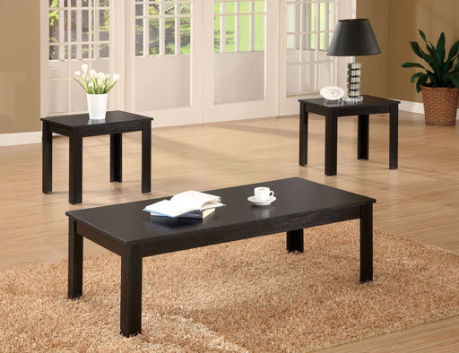 Elias 3-piece Engineered Wood Coffee Table Set Black - Walo Furniture 