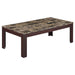 Rhodes 3-piece Faux Marble Top Coffee Table Set Brown - Walo Furniture 