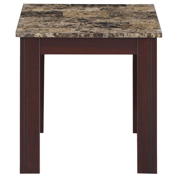 Rhodes 3-piece Faux Marble Top Coffee Table Set Brown - Walo Furniture 