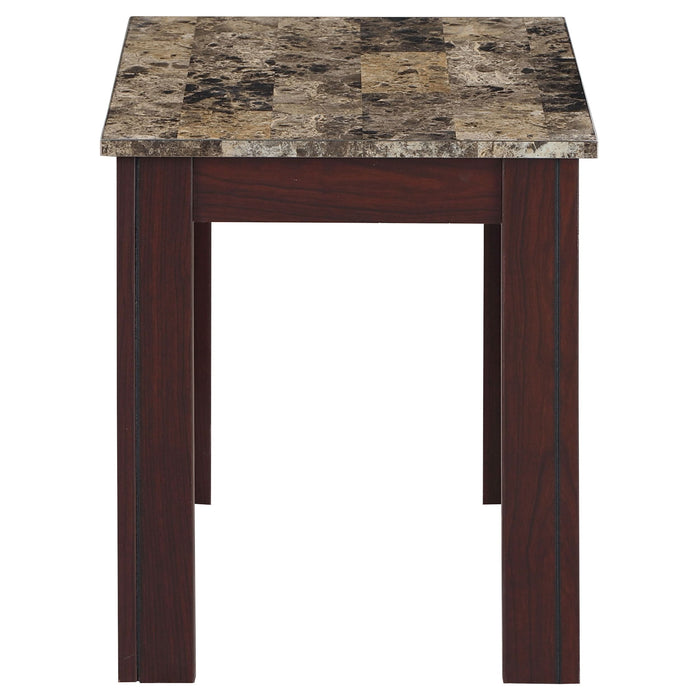 Rhodes 3-piece Faux Marble Top Coffee Table Set Brown - Walo Furniture 