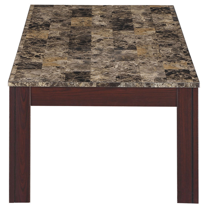 Rhodes 3-piece Faux Marble Top Coffee Table Set Brown - Walo Furniture 