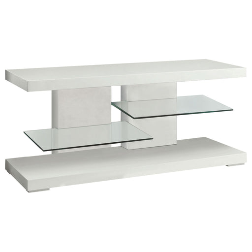 Cogswell 2-shelf Wood 47" TV Stand White High Gloss - Walo Furniture 