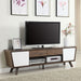 Alvin 2-door Engineered Wood 74" TV Stand Dark Walnut - Walo Furniture 