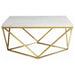 Meryl Square Faux Marble Top Coffee Table White and Gold - Walo Furniture 