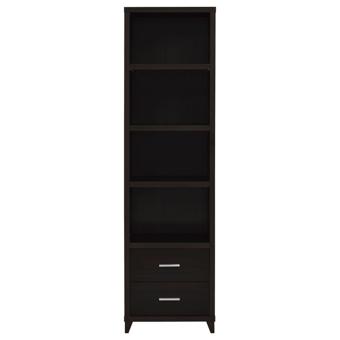 Lewes 4-shelf Engineered Wood Media Tower Cappuccino - Walo Furniture 