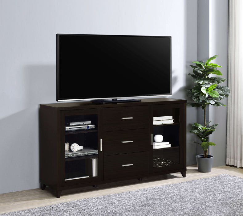 Lewes 2-door Engineered Wood 60" TV Stand Cappuccino - Walo Furniture 