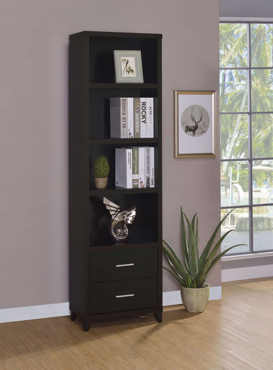 Lewes 4-shelf Engineered Wood Media Tower Cappuccino - Walo Furniture 