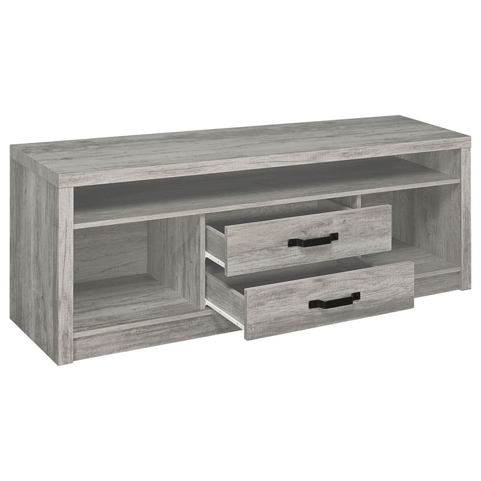 Burke 2-drawer Engineered Wood 59" TV Stand Grey Driftwood - Walo Furniture 