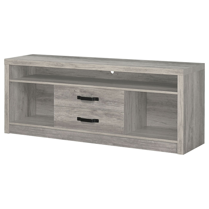 Burke 2-drawer Engineered Wood 59" TV Stand Grey Driftwood - Walo Furniture 