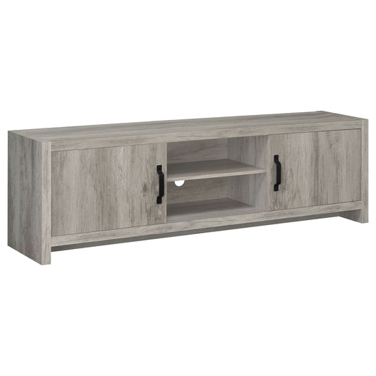 Burke 2-door Engineered Wood 71" TV Stand Grey Driftwood - Walo Furniture 