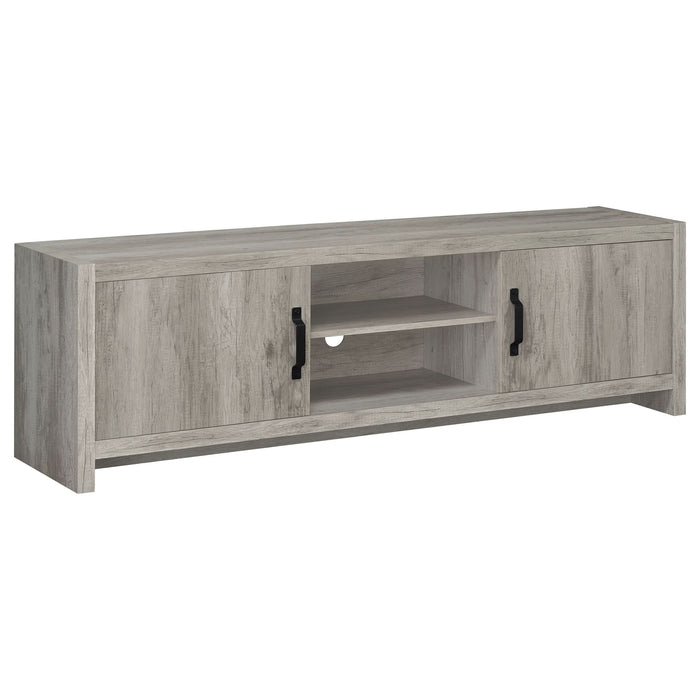 Burke 2-door Engineered Wood 71" TV Stand Grey Driftwood - Walo Furniture 