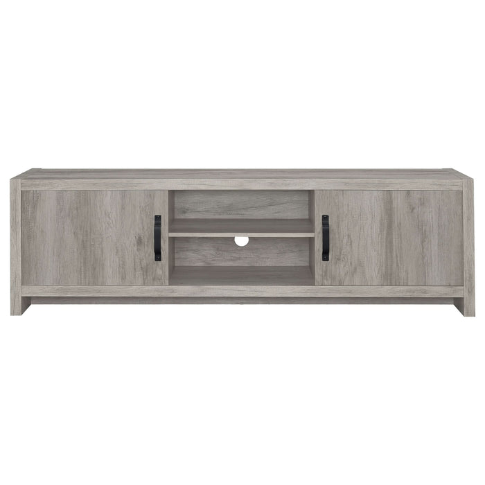 Burke 2-door Engineered Wood 71" TV Stand Grey Driftwood - Walo Furniture 