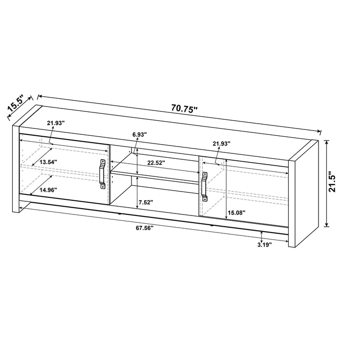 Burke 2-door Engineered Wood 71" TV Stand Grey Driftwood - Walo Furniture 