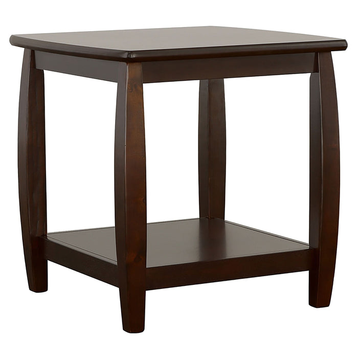 Dixon 1-shelf Square Wood End Table Espresso - Walo Furniture 