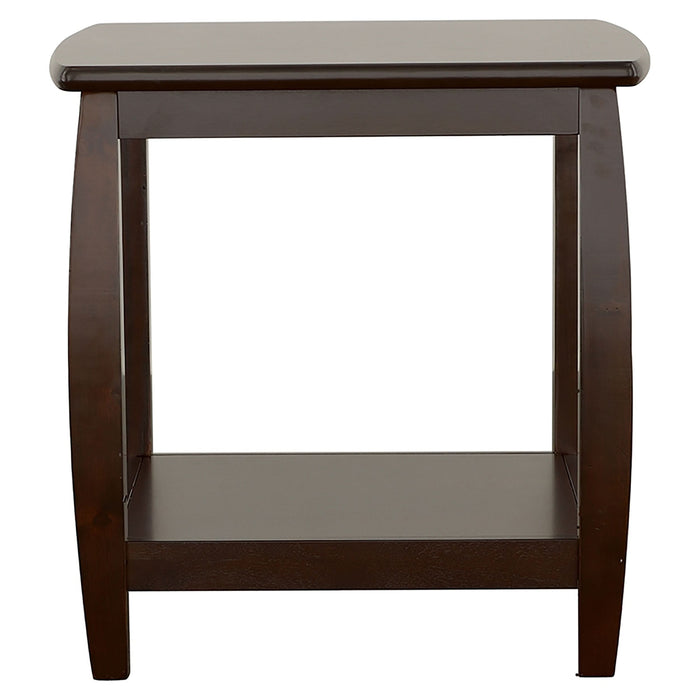 Dixon 1-shelf Square Wood End Table Espresso - Walo Furniture 