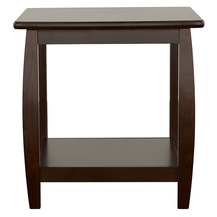 Dixon 1-shelf Square Wood End Table Espresso - Walo Furniture 