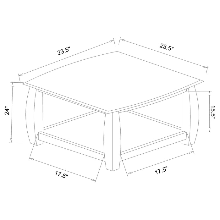 Dixon 1-shelf Square Wood End Table Espresso - Walo Furniture 