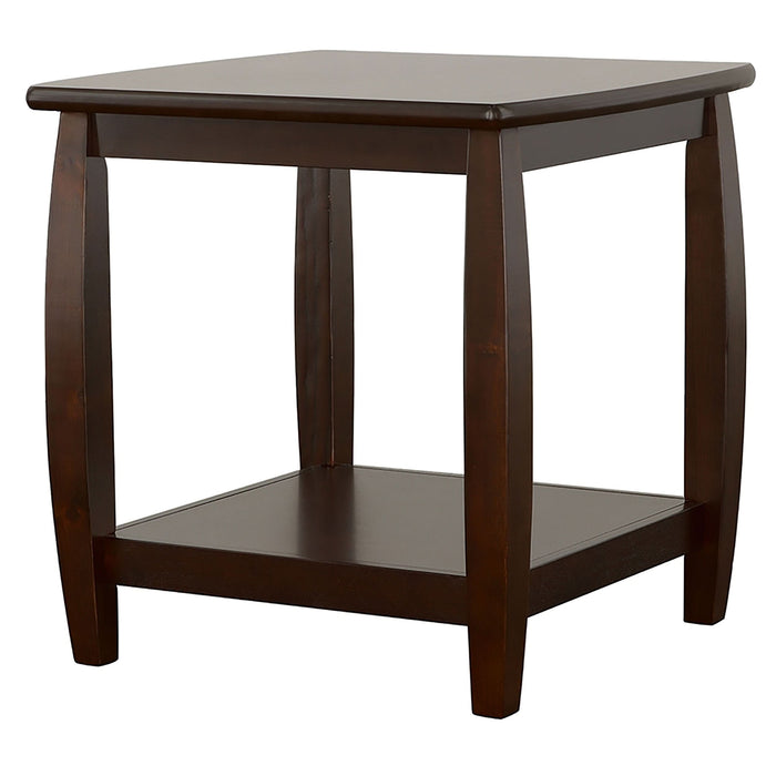 Dixon 1-shelf Square Wood End Table Espresso - Walo Furniture 