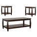 Dixon 3-piece Rectangular Wood Coffee Table Set Espresso - Walo Furniture 