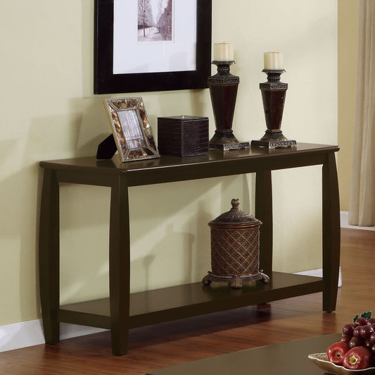 Dixon Wood Entryway Console Table with Shelf Cappuccino - Walo Furniture 