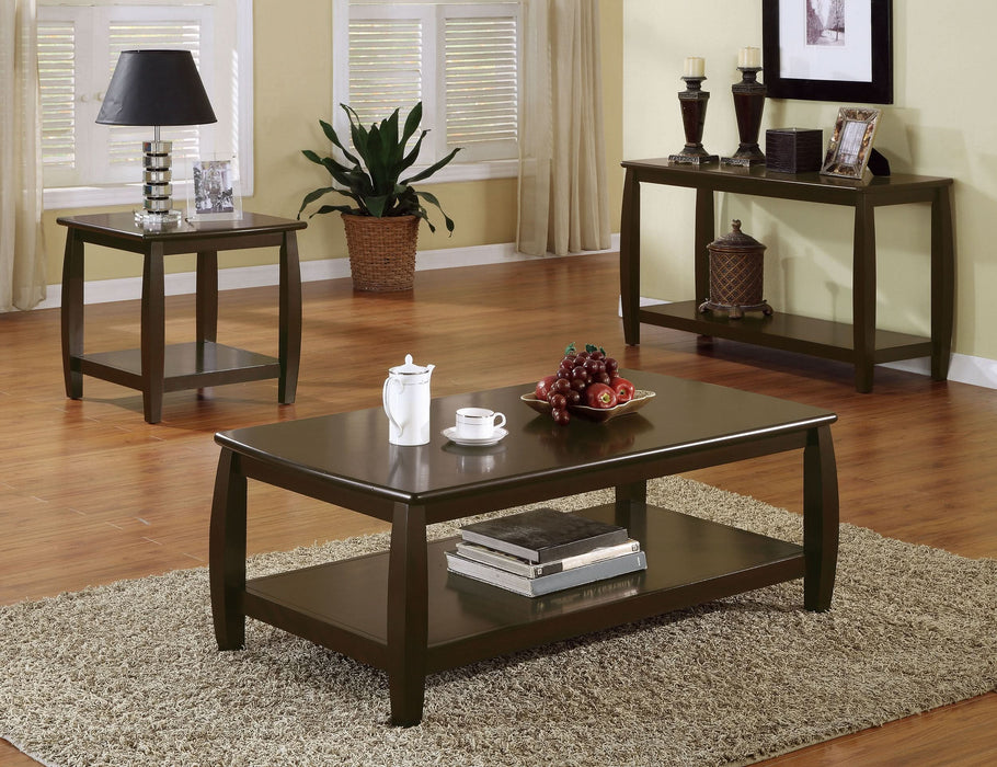 Dixon Wood Entryway Console Table with Shelf Cappuccino - Walo Furniture 