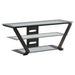 Donlyn 2-tier Metal 50" TV Stand with Glass Shelves Black - Walo Furniture 