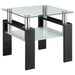 Dyer 1-shelf Square Glass Top Side End Table Black - Walo Furniture 