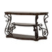 Laney Scrollwork Entryway Sofa Console Table Deep Merlot - Walo Furniture 