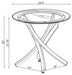 Brooke Round Glass Top Side End Table Metal Base Chrome - Walo Furniture 