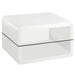 Elana 1-shelf Rectangular Side End Table White High Gloss - Walo Furniture 