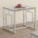 Merced Square Glass Top Side End Table Nickel - Walo Furniture 