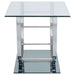 Danville Square U-Shaped Glass Top Side End Table Chrome - Walo Furniture 