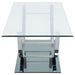 Danville Rectangular U-Shaped Glass Top Coffee Table Chrome - Walo Furniture 