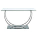 Danville U-shaped Glass Top Entryway Console Table Chrome - Walo Furniture 