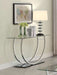 Danville U-shaped Glass Top Entryway Console Table Chrome - Walo Furniture 