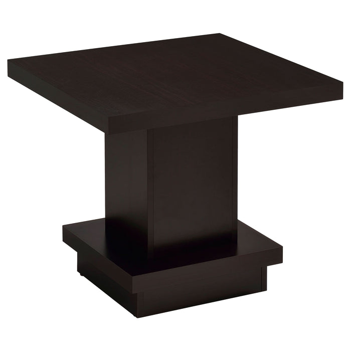 Reston Square Engineered Wood Side End Table Cappuccino - Walo Furniture 