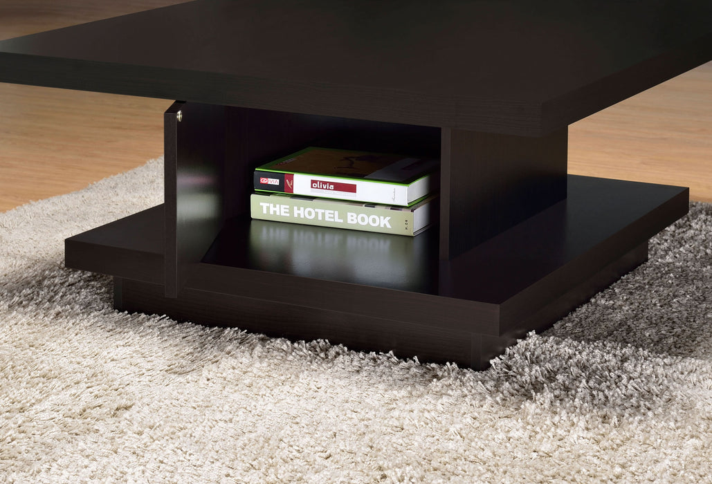 Reston Square Engineered Wood Coffee Table Cappuccino - Walo Furniture 