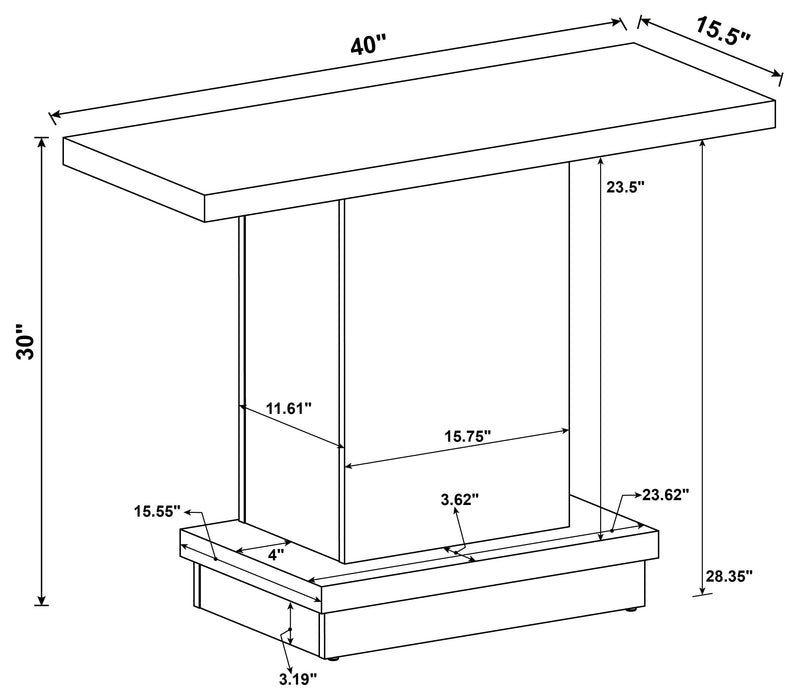 Reston Engineered Wood Pedestal Console Table Cappuccino - Walo Furniture 