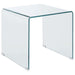 Ripley Squared Tempered Bent Glass Side End Table Clear - Walo Furniture 