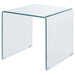 Ripley Squared Tempered Bent Glass Side End Table Clear - Walo Furniture 