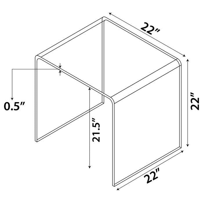 Ripley Squared Tempered Bent Glass Side End Table Clear - Walo Furniture 