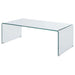 Ripley Rectangular Tempered Bent Glass Coffee Table Clear - Walo Furniture 