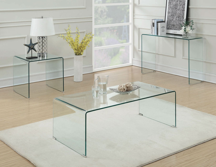 Ripley Squared Tempered Bent Glass Side End Table Clear - Walo Furniture 