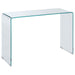 Ripley Tempered Bent Glass Entryway Console Table Clear - Walo Furniture 