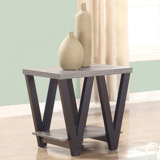 Stevens Engineered Wood End Table Antique Grey and Black - Walo Furniture 