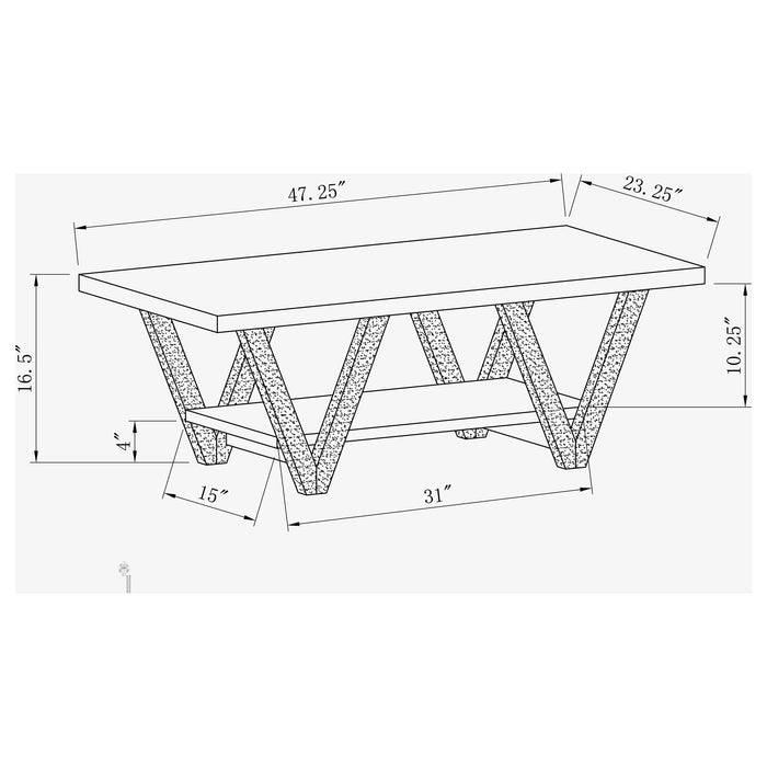 Stevens Engineered Wood Coffee Table Antique Grey and Black - Walo Furniture 