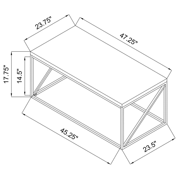 Birdie Rectangular Engineered Wood Coffee Table Sonoma Grey - Walo Furniture 